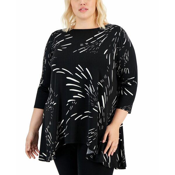 ジェイエムコレクション レディース カットソー トップス Plus Size Swing Top, Created for Macy's De..