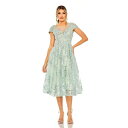 マックダガル レディース ワンピース トップス Women's Embroidered Cap Sleeveless A Line Dress Sage