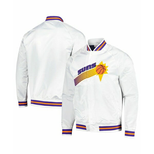 楽天astyミッチェル&ネス メンズ ジャケット＆ブルゾン アウター Men's White Phoenix Suns Hardwood Classics Throwback Wordmark Raglan Full-Snap Jacket White