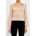 エンドレスローズ レディース カットソー トップス Women's Knitted Top Beige(4)