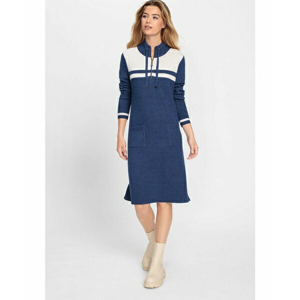 オルセン レディース ワンピース トップス Women's 1/4 Sleeve Sweater Dress Dark indigo denim mel.