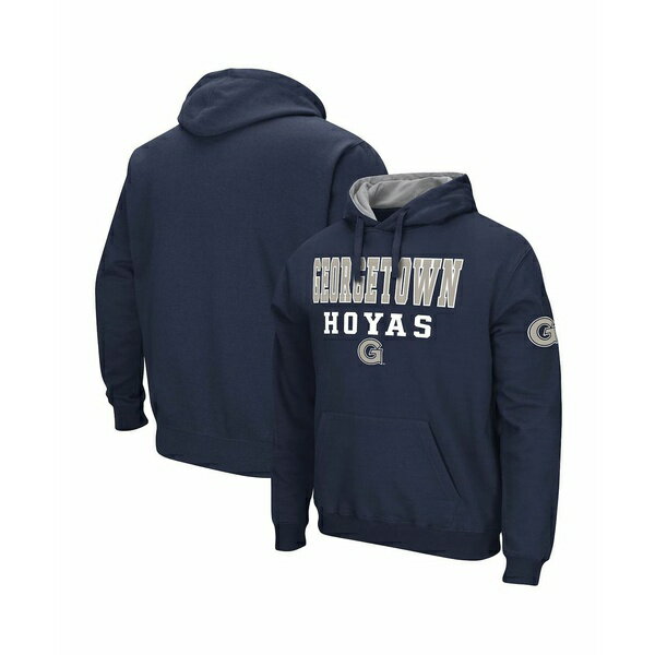 コロシアム メンズ パーカー・スウェットシャツ アウター Men's Navy Georgetown Hoyas Sunrise Pullover Hoodie Navy