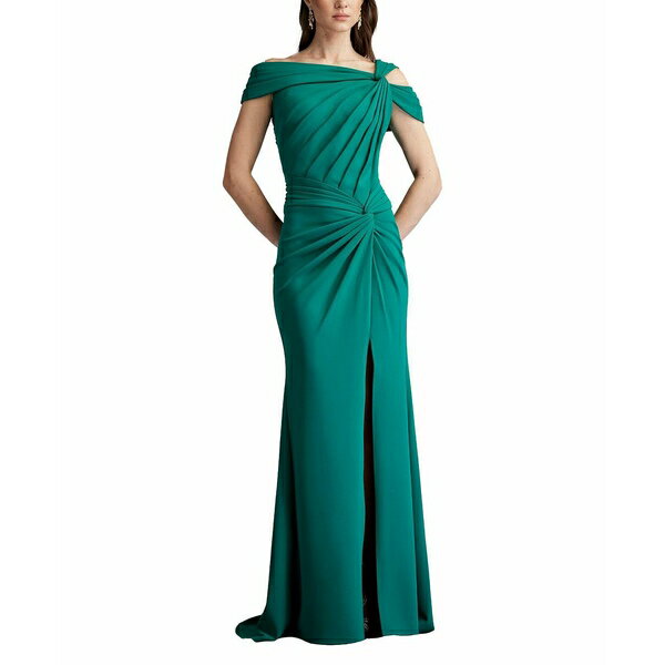 タダシショージ レディース ワンピース トップス Women's Denali Asymmetric Twist-Knot Gown Green