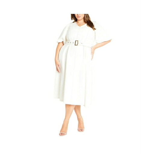 シティーシック レディース ワンピース トップス Plus Size Denim Delilah Midi Dress Ivory シティーシック レディース ワンピース トップス Plus Size Denim Delilah Midi Dress Ivory