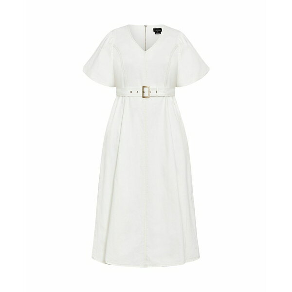シティーシック レディース ワンピース トップス Plus Size Denim Delilah Midi Dress Ivory