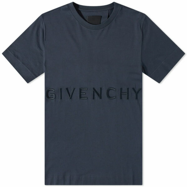 ジバンシー メンズ Tシャツ トップス Givenchy Embroidered Logo Tee Blue