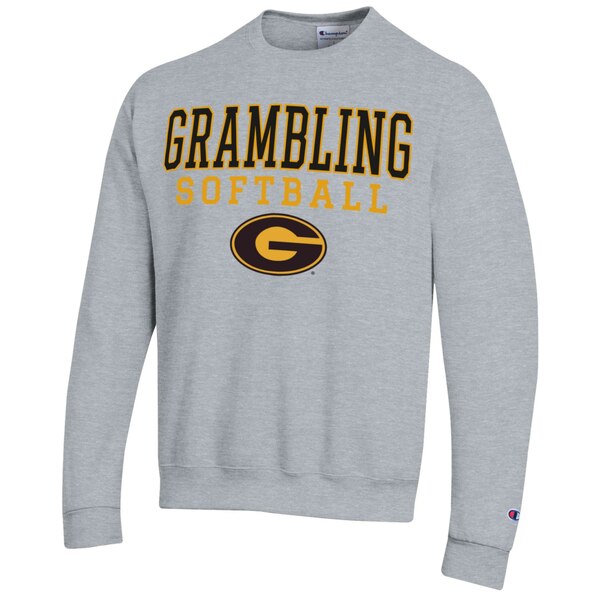 チャンピオン メンズ パーカー・スウェットシャツ アウター Grambling Tigers Champion Stack Logo Softball Powerblend Pullover Sweatshirt Gray