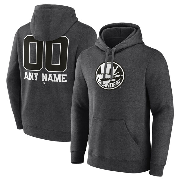 եʥƥ  ѡåȥ  New York Islanders Fanatics Branded Monochrome Personalized Name &Number Pullover Hoodie Charcoal