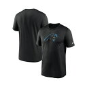 ナイキ レディース Tシャツ トップス Men's Black Carolina Panthers Legend Logo Performance T-shirt Black