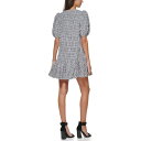 JoNC fB[X s[X gbvX Women's Printed Puff-Sleeve Flounce Dress Black White