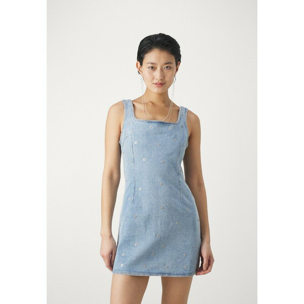 フィオルッチ レディース ワンピース トップス RIVET MIDI DRESS - Denim dress - blue