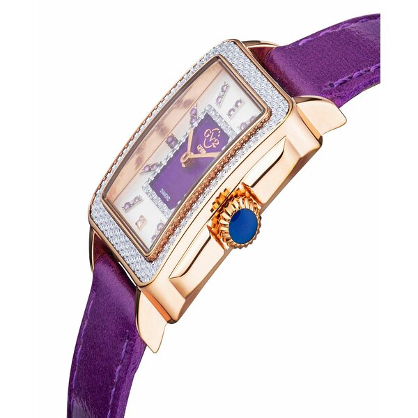 ジェビル レディース 腕時計 アクセサリー Women's Padova Gemstone Swiss Quartz Italian Wine Leather Strap Watch 30mm Rose