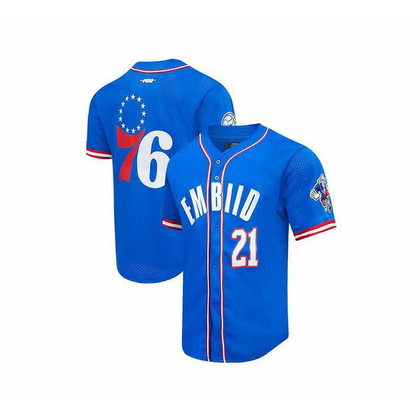プロスタンダード レディース シャツ トップス Men's Joel Embiid Royal Philadelphia 76ers Capsule Player Baseball Button-Up Shirt Royal