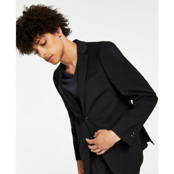 カルバンクライン メンズ ジャケット＆ブルゾン アウター Men's Skinny-Fit Infinite Stretch Suit Jacket Black