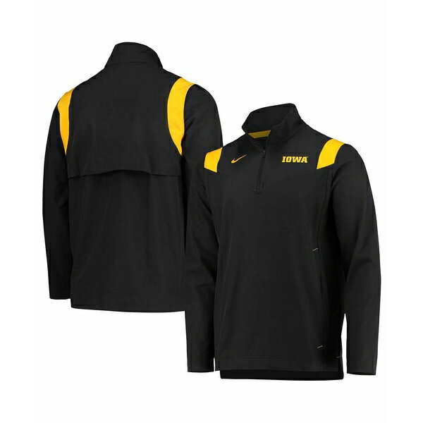 コーチ ナイキ レディース ジャケット＆ブルゾン アウター Men's Black Iowa Hawkeyes 2021 Team Coach Quarter-Zip Jacket Black/unig