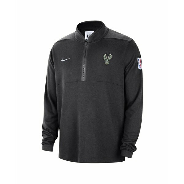 ナイキ ブルゾン レディース ナイキ レディース ジャケット＆ブルゾン アウター Men's Black Milwaukee Bucks 2023/24 Authentic Performance Half-Zip Jacket Black