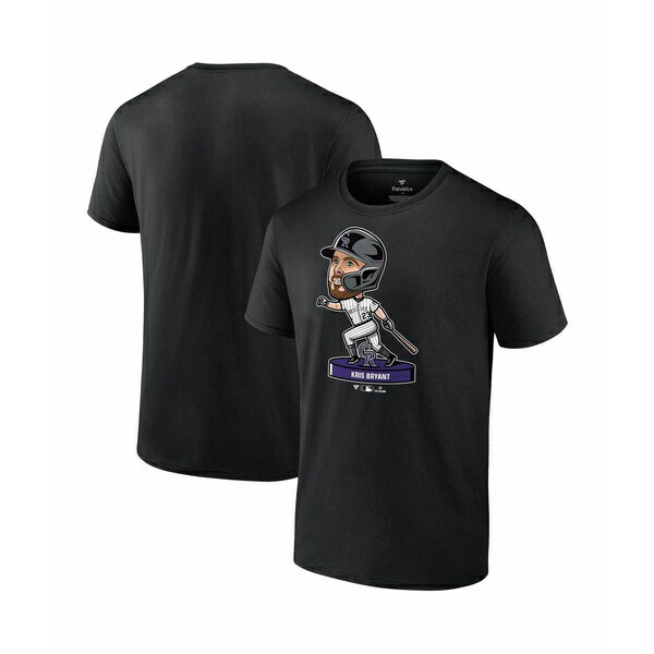 iCL fB[X TVc gbvX Men's Kris Bryant Black Colorado Rockies Bobblehead T-shirt Black