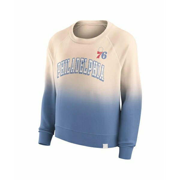 ファナティクス レディース パーカー・スウェットシャツ アウター Women's Tan, Royal Distressed Philadelphia 76ers Lounge Arch Raglan Pullover Sweatshirt Tan, Royal