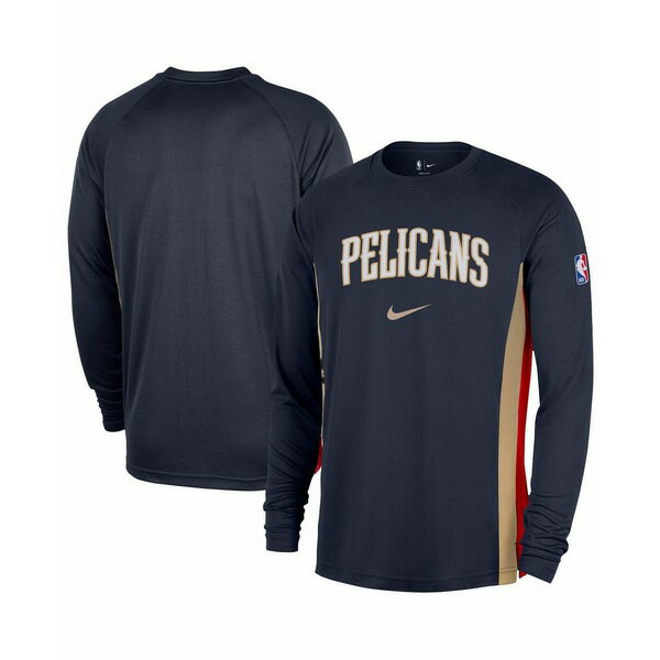 ナイキ メンズ Tシャツ トップス Men's Navy New Orleans Pelicans 2025/26 Authentic Pre-Game Legend..