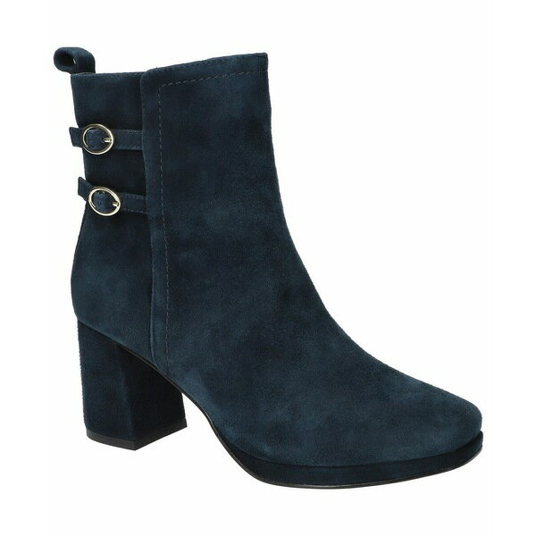 ベラヴィータ レディース ブーツ シューズ Women's Orchard Square Toe Ankle Booties Navy Suede Leat..