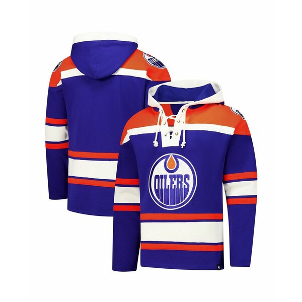 ■トップスサイズ 単位(cm) USサイズ｜胸囲(cm) XS(32-34in)｜84 S(34-36in)｜88 M(36-38in)｜94 L(38-40in)｜100 XL(42-44in)｜106 ■ブランド '47 Brand (47ブランド)■商品名 Men's Royal Edmonton Oilers Superior Lacer Pullover Hoodie■こちらの商品は米国・ヨーロッパからお取り寄せ商品となりますので、 お届けまで10日〜2週間前後お時間頂いております。 ■各ブランド・商品・デザインによって大きな差異がある場合がございます。 ■あくまで平均的なサイズ表ですので、「参考」としてご利用ください。 ■店内全品【送料無料】です！（※沖縄・離島は別途送料3,300円がかかります）