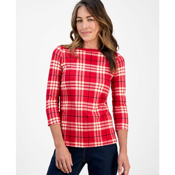 スタイルアンドコー レディース カットソー トップス Petite Pattern Boat-Neck Top, Macy's Exclusive..