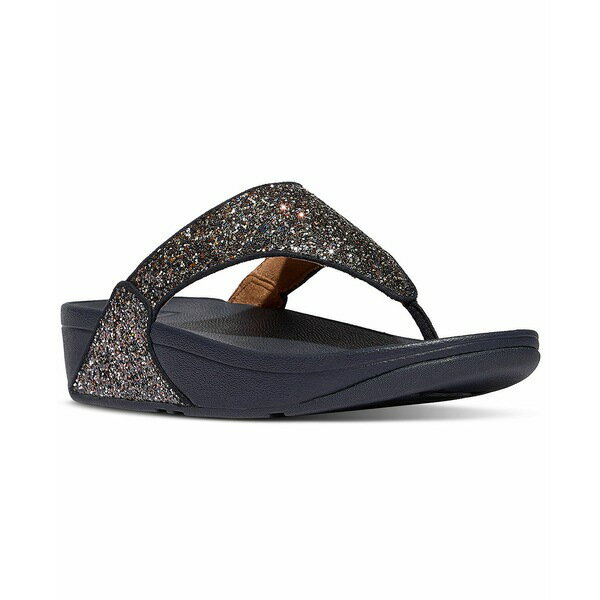 フィットフロップ レディース サンダル シューズ Women's Lulu Multi-Tonal Glitter Wedge Sandals Midnight Navy Mix