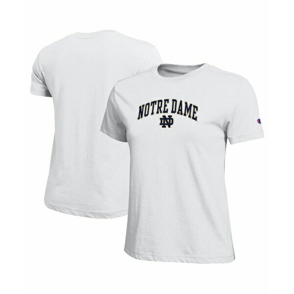 チャンピオン レディース カットソー トップス Women's White Notre Dame Fighting Irish Arched Over ..