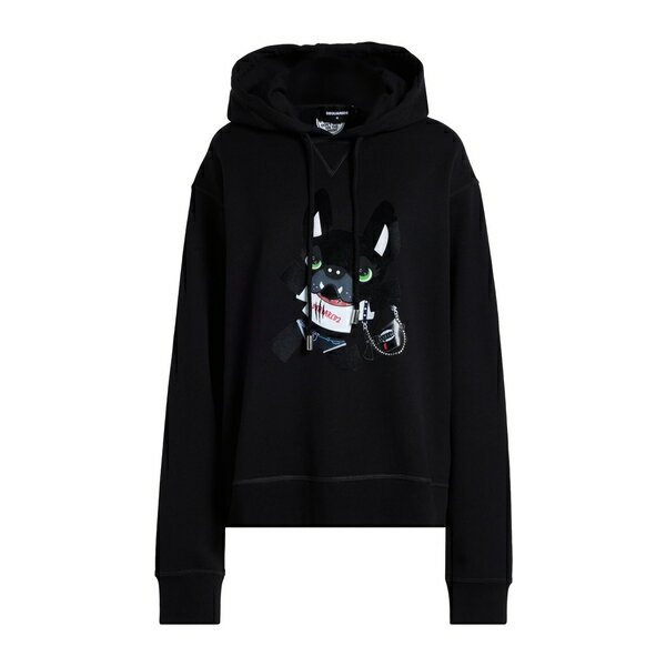 【送料無料】 ディースクエアード レディース パーカー・スウェットシャツ アウター Sweatshirts Black(4)