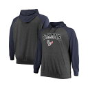 ファナティクス メンズ パーカー・スウェットシャツ アウター Men's Navy, Heathered Charcoal Houston Texans Big and Tall Lightweight Raglan Pullover Hoodie Navy, Heathered Charcoal