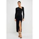 エンドレスローズ レディース ワンピース トップス Women's Cut Out Long Sleeve Maxi Dress Black