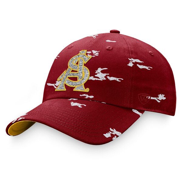 トップ・オブ・ザ・ワールド レディース 帽子 アクセサリー Arizona State Sun Devils Top of the World Women's OHT Military Appreciation Betty Adjustable Hat Maroon