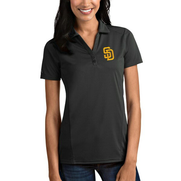 アンティグア レディース ポロシャツ トップス San Diego Padres Antigua Women's Tribute Polo Charcoal