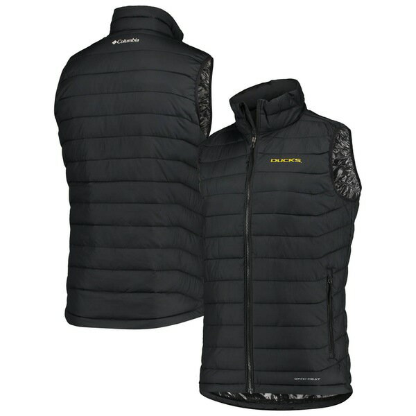 コロンビア メンズ ジャケット＆ブルゾン アウター Oregon Ducks Columbia Powder Lite OmniHeat Reflective FullZip Vest Black
