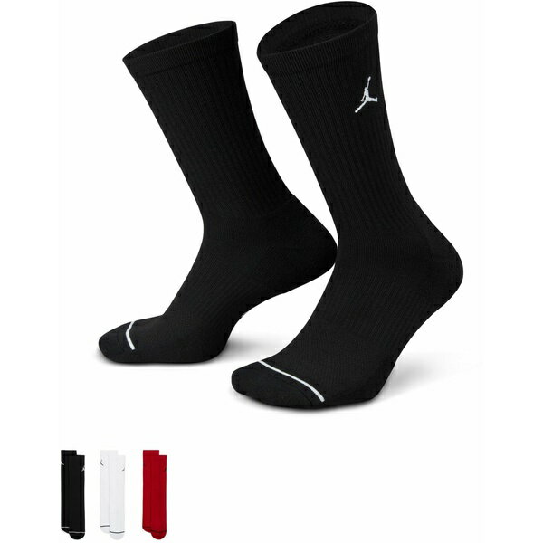 W[_ fB[X C A_[EFA Jordan Everyday Crew Socks - 3 Pack Black/White/Gym Red