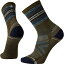 スマートウール レディース 靴下 アンダーウェア Smartwool Men's Hike Light Cushion Spiked Stripe Crew Socks Military Olive