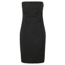モスキーノ レディース ワンピース トップス Off-shoulder Button Embellished Slim Short Dress Black