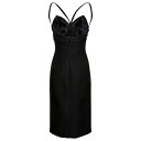 ヴェルサーチ レディース ワンピース トップス Midi Bustier Black Dress In Wool And Silk Woman Black