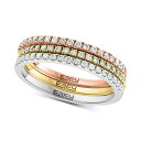 GtB[ RNV fB[X O ANZT[ EFFY&reg; 3-Pc. Set Diamond Stack Rings (1/2 ct. t.w.) in 14k Tricolor Gold Three Toned