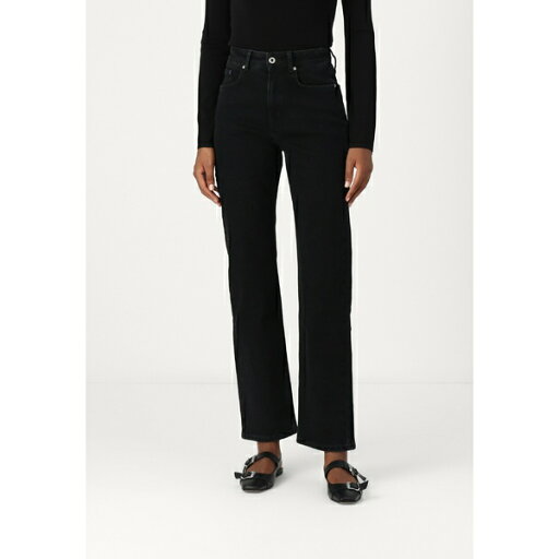 カール ラガーフェルド ジーンズ レディース デニムパンツ ボトムス HIGH-RISE STRAIGHT - Straight leg jeans - washed black カール ラガーフェルド ジーンズ レディース デニムパンツ ボトムス HIGH-RISE STRAIGHT - Straight leg jeans - washed black
