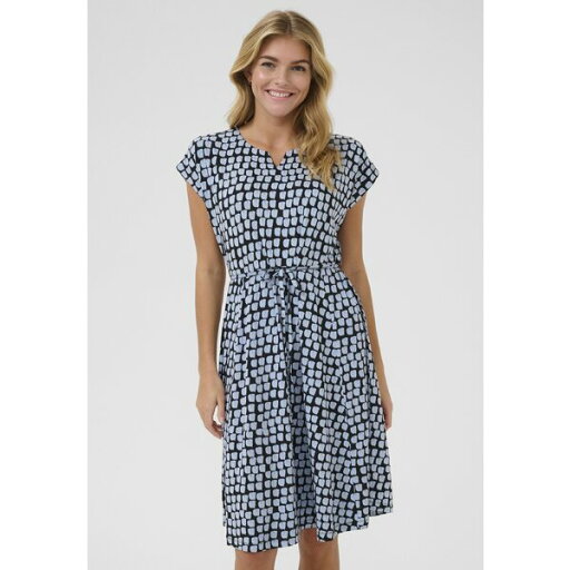 カフェ レディース ワンピース トップス KABELLA - Jersey dress - black blue graphic dot カフェ レディース ワンピース トップス KABELLA - Jersey dress - black blue graphic dot