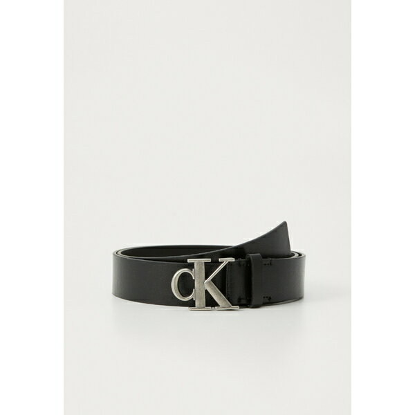 カルバンクライン メンズ ベルト アクセサリー BUCKLE TUMBLED - Belt - black/antique silver-coloured