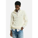ガント メンズ ニット&セーター アウター CABLE HALF - Jumper - cream