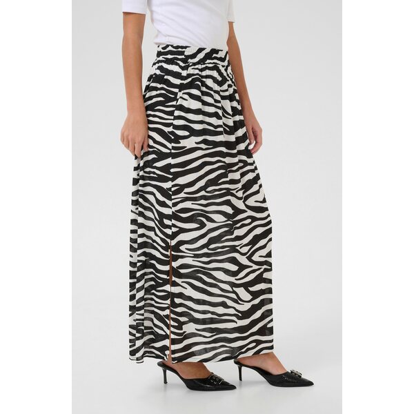 カフェ レディース スカート ボトムス KAEDITA - Maxi skirt - black chalk animal print
