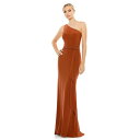 }bN_K fB[X s[X gbvX Women's Ieena Jersey One Shoulder Belted Trumpet Gown Brick