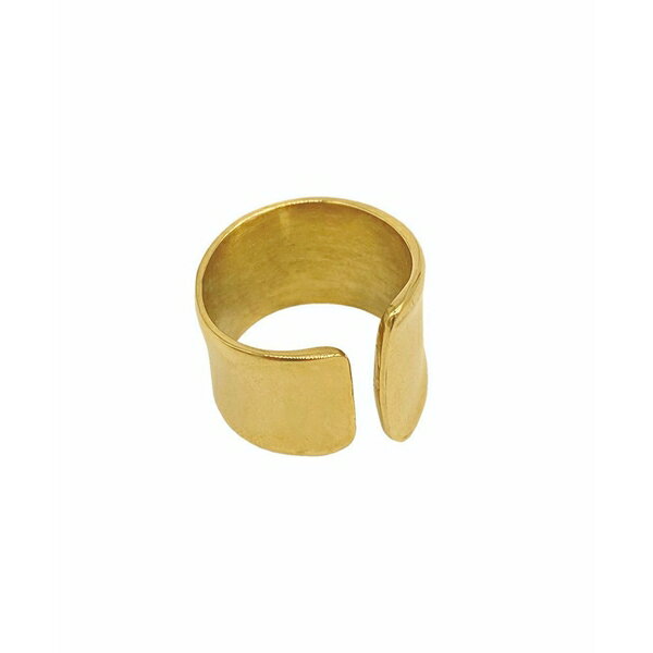 アドニア レディース リング アクセサリー 14K Gold Plated Tall Open Band Ring Gold 1