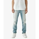 トゥルーレリジョン トゥルーレリジョン メンズ デニムパンツ ボトムス Men's Rocco Skinny Super T Jeans Hamilton Cove Light Wash with Rips