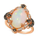 @ fB[X O ANZT[ Neopolitan Opal (3-1/5 ct. t.w.) & Diamond (1/4 ct. t.w.) Halo Ring in 14k Rose Gold Opal