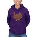 エルエーポップアート レディース カットソー トップス Women's Thanksgiving Word Art Hooded Sweatshirt Purple