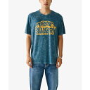 トゥルーレリジョン メンズ Tシャツ トップス Men's Short Sleeve Relaxed Bubble T-shirt Majolica Blue